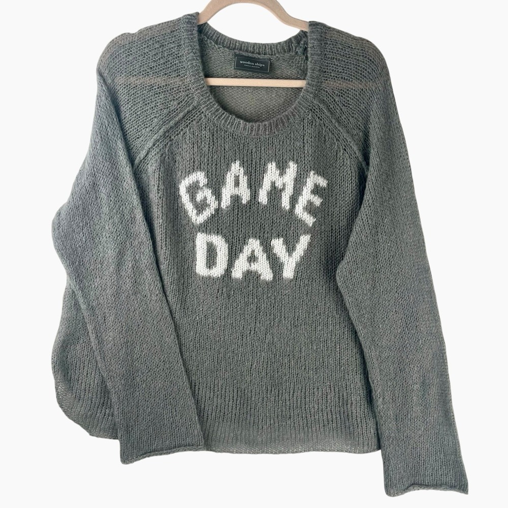 WOODEN SHIPSβ Paola Buendia Sweater GAME DAY Football Gray Mohair Wool M / L